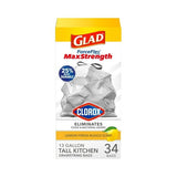 Glad Force Flex Plus 13 Gal Trash Bags Lemon Fresh (Pack of 6)