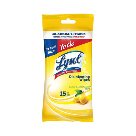 Lysol Disinfecting Wipes Lemon & Lime Blossom 15ct (Pack of 24)