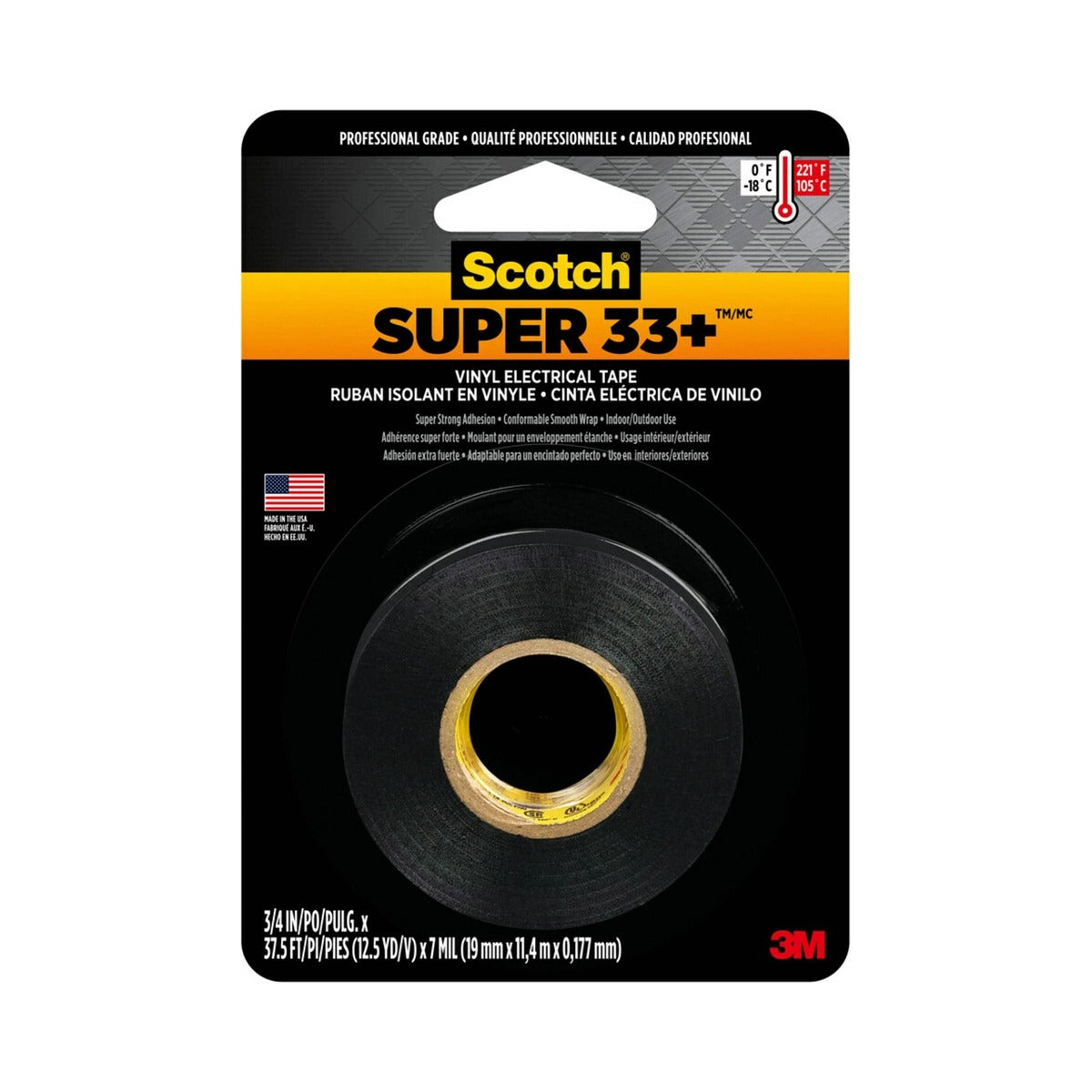 Scotch Super 33+ Vinyl Electrical Tape 3/4 In X 37.5 Ft (Pack of 24)