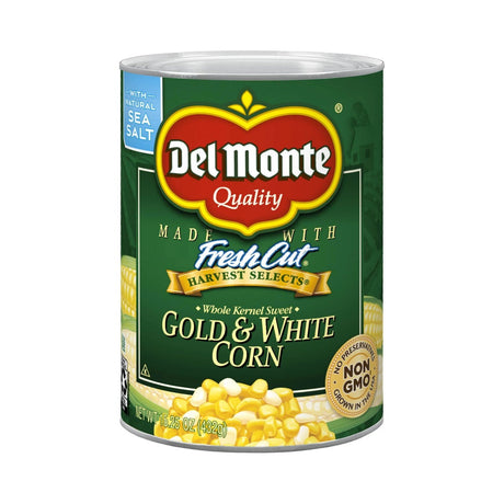 Del Monte Whole Kernel Sweet Gold & White Corn 15.25 Oz (Pack of 12)