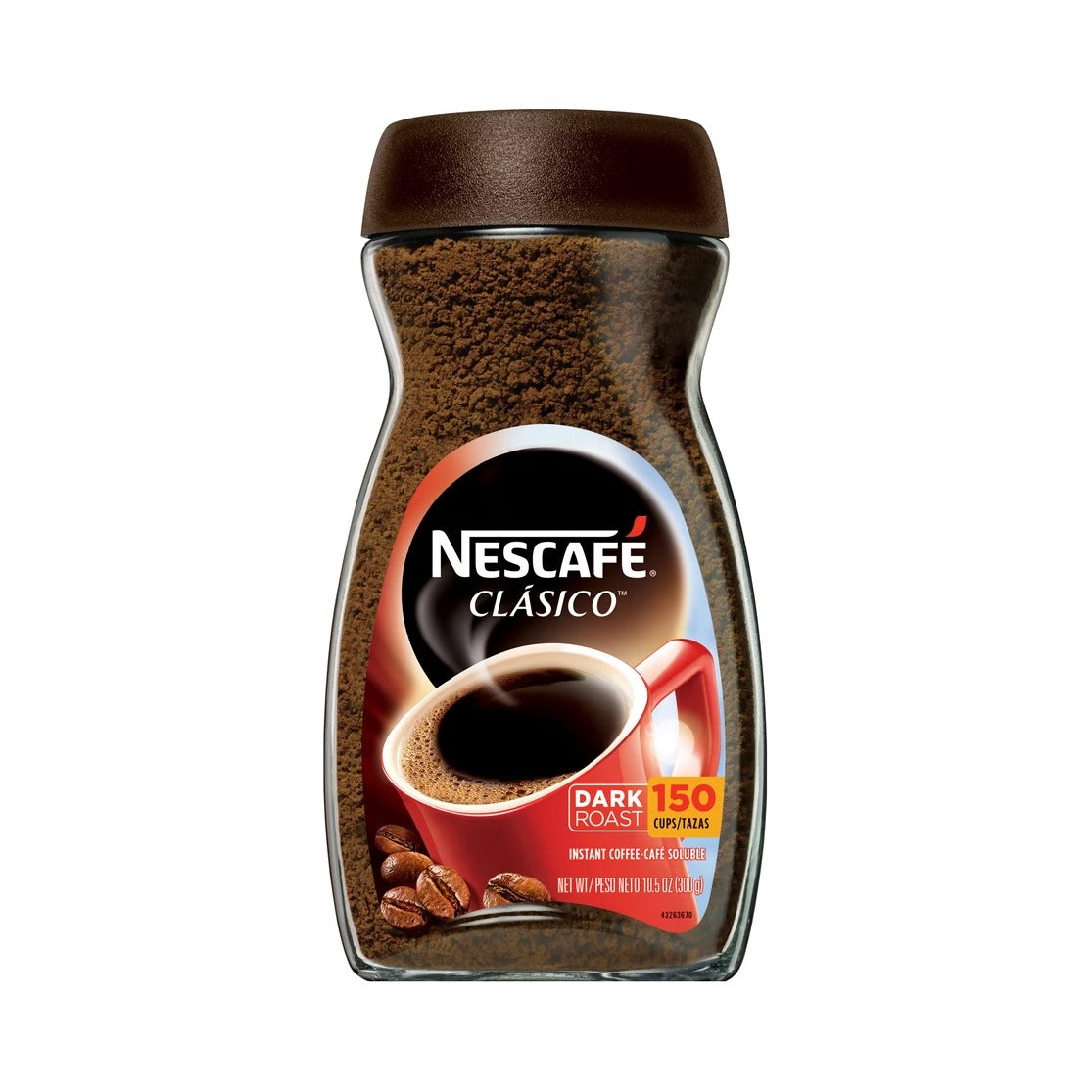 Nescafé Clásico Dark Roast Instant Coffee 10.5 Oz (Pack of 8)