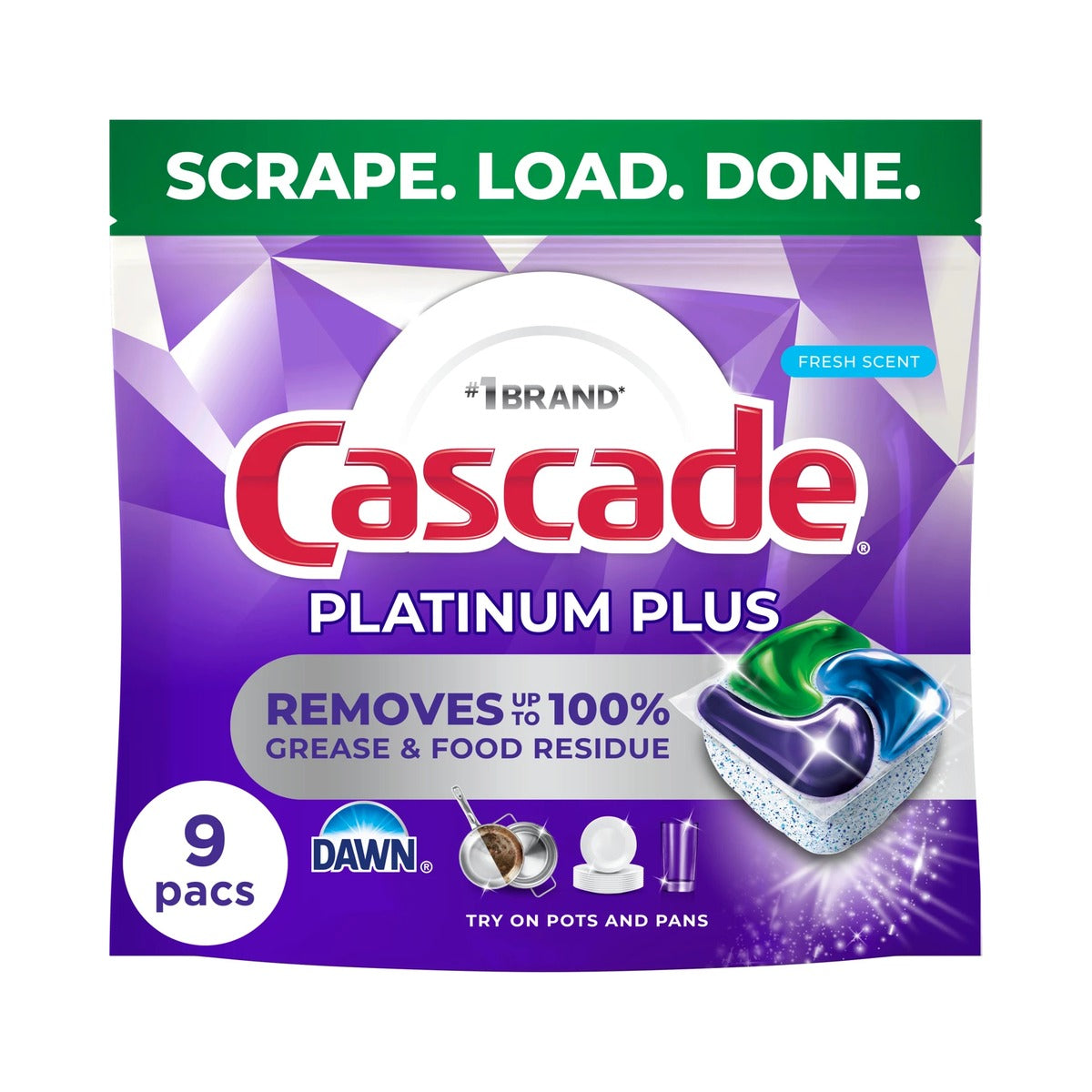Cascade Platinum Plus Dishwasher Pods Fresh 9 Count (Pack of 4) - view 3