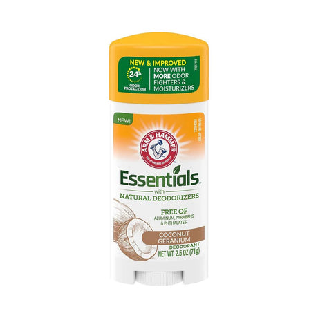 ARM & HAMMER Essentials Deodorant Coconut Geranium 2.5 Oz (Pack of 12)