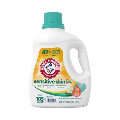 ARM & HAMMER Sensitive Skin Liquid Laundry Detergent 105 Oz (Pack of 4)