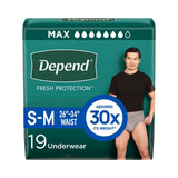 Depend Fresh Protection Men's Incontinence Underwear S/M (Pack of 2) - view 2