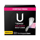 Kotex U Balance Daily Panty Liners 50 Ct (Pack of 8)