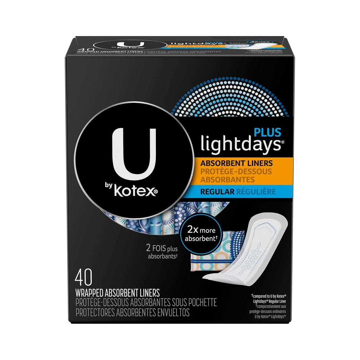 Kotex Balance Wrapped Panty Liners Regular 40 Count (Pack of 8) - view 3