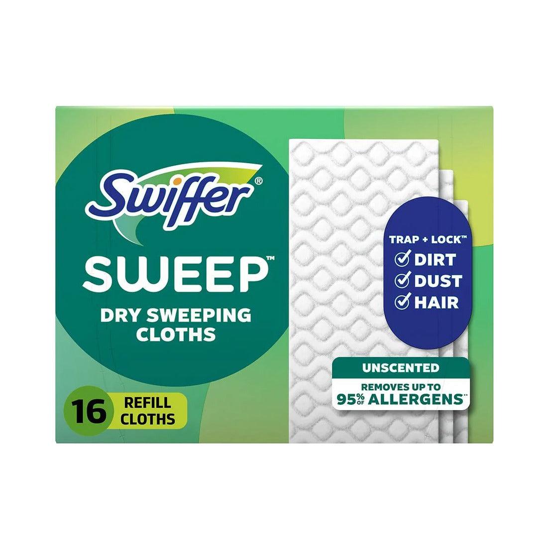 Swiffer Sweep + Mop Dry Pads Refill 16 Count (Pack of 8)