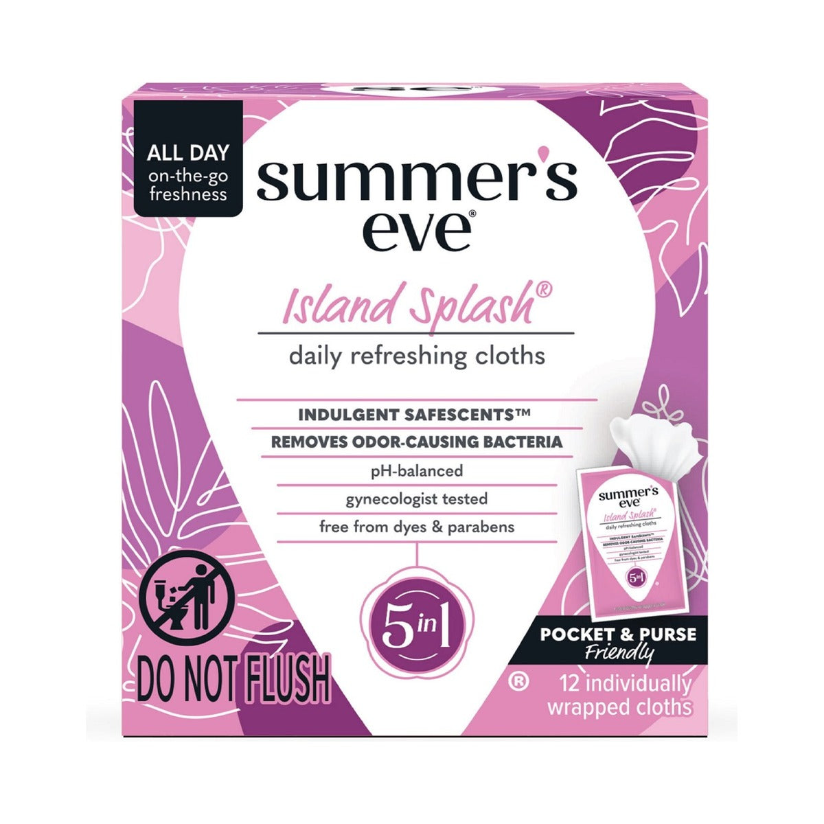 Summer's Eve Island Splash Wipes (Pack of 12)