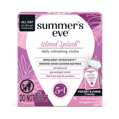 Summer's Eve Island Splash Wipes (Pack of 12)
