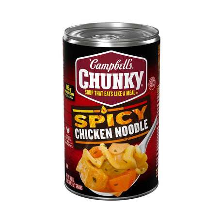 Campbell's Chunky Spicy Chicken Noodle Soup 18.6 Oz (Pack of 12)