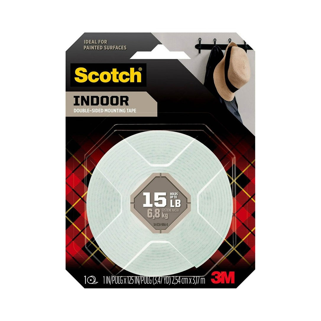 Scotch Indoor Double-Sided Mounting Tape 1 In X 125 In (Pack of 6)