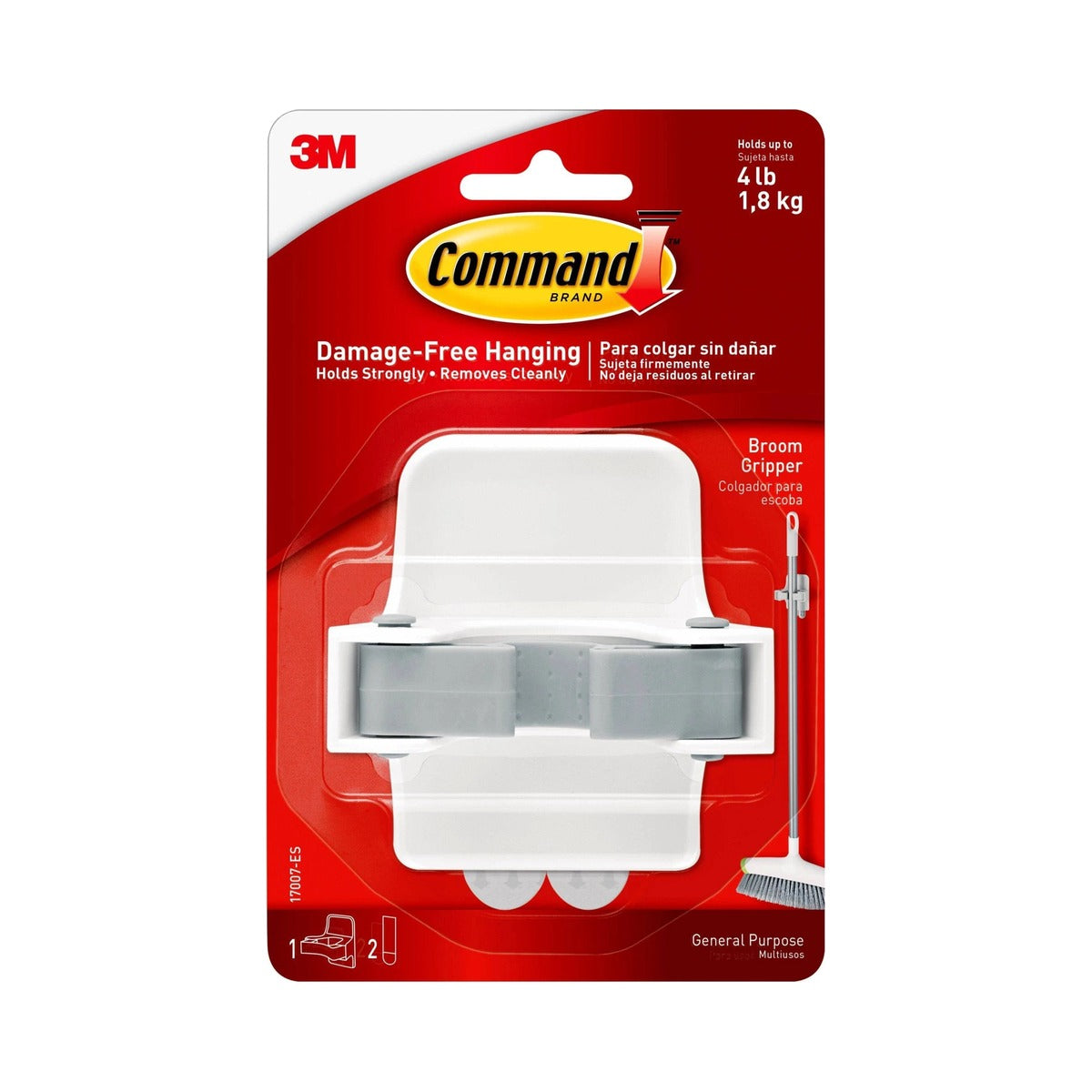 Command Broom and Mop Gripper White (Pack of 12) - view 2