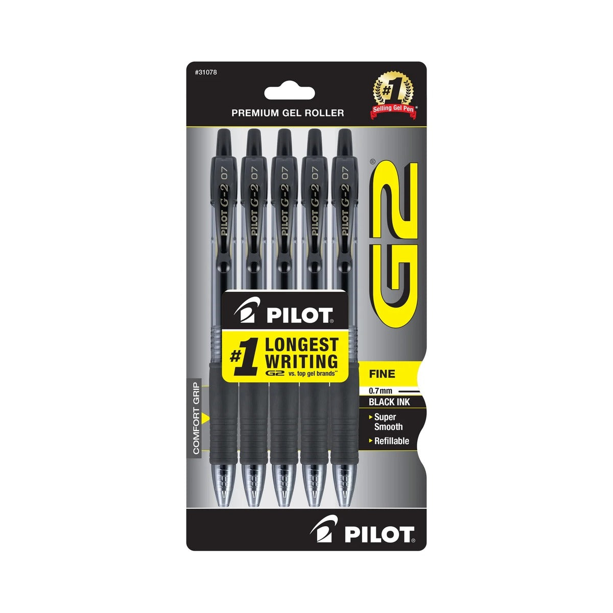 Pilot G2 Retractable Gel Pen Fine Point 0.7mm (Pack of 48)