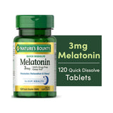 Nature's Bounty Melatonin 3 Mg 120 Quick Dissolve Tablets (Pack of 24)