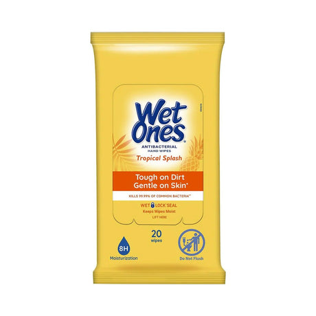 Wet Ones Antibacterial Hand Wipes Tropical 20 Count (Pack of 10) - view 2