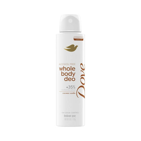 Dove Whole Body Deo Spray Coconut Vanilla 4 Oz (Pack of 12)