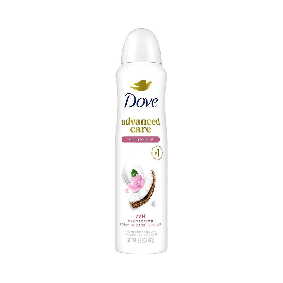 Dove Advanced Care Antiperspirant Dry Spray Caring Coconut 3.8 Oz (Pack of 12)