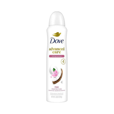 Dove Advanced Care Antiperspirant Dry Spray Caring Coconut 3.8 Oz (Pack of 12)