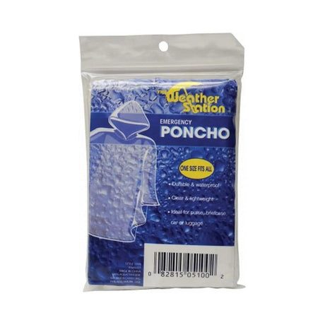 Weather Station Emergency Poncho Clear 38x48 In (Pack of 96)
