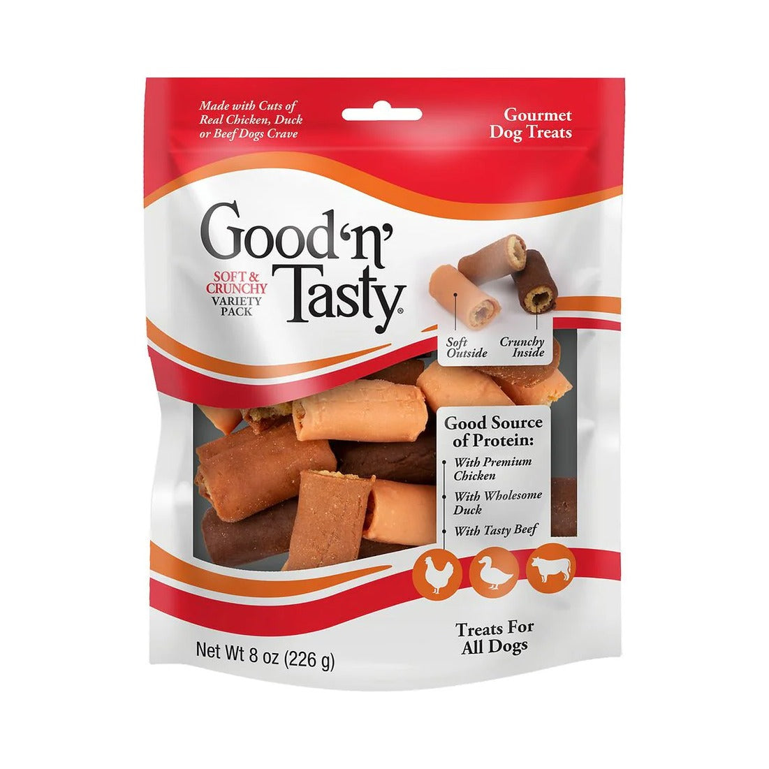 Good 'N' Tasty Soft & Crunchy Variety Pack Dog Treats 8 Oz (Pack of 12)