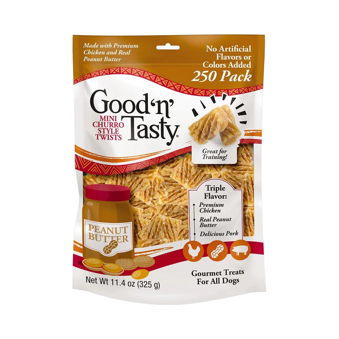 Good 'N' Tasty Mini Churro Twists Dog Treats 11.4 Oz (Pack of 5)