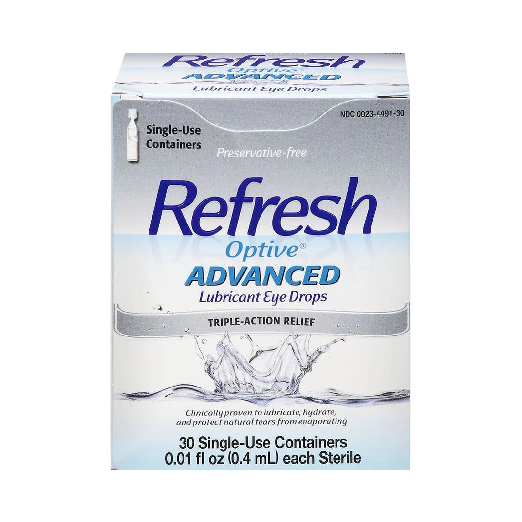Refresh Optive Advanced Lubricant Eye Drops 0.4 mL (Pack of 24)