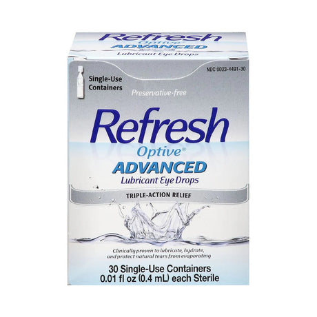 Refresh Optive Advanced Lubricant Eye Drops 0.4 mL (Pack of 24)