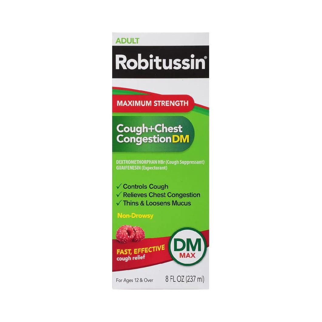 Robitussin Cough + Chest Congestion DM Max 8 Fl Oz (Pack of 12)