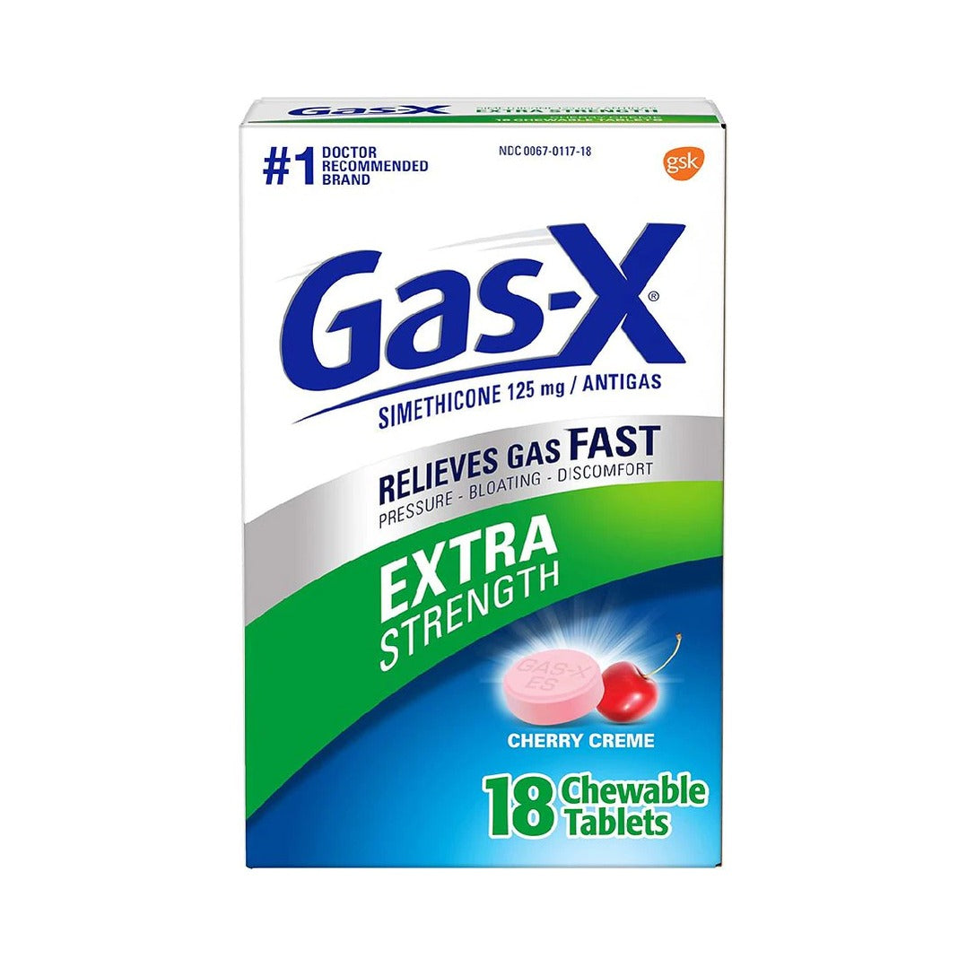 Gas-X Extra Strength Antigas Cherry Crème 18ct (Pack of 24)