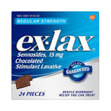 Ex-Lax Regular Strength Chocolate Pieces 24 Count (Pack of 36)
