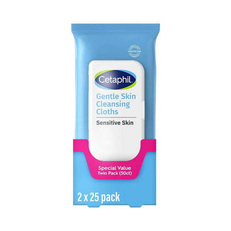 Cetaphil Gentle Skin Cleansing Cloths 50 Count (Pack of 12)