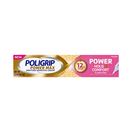 Super Poligrip Power Max Hold + Comfort Denture Adhesive 2.2 Oz (Pack of 24)
