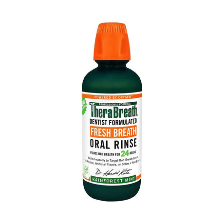 TheraBreath Fresh Breath Mouthwash Rainforest Mint 16 Oz (Pack of 12)
