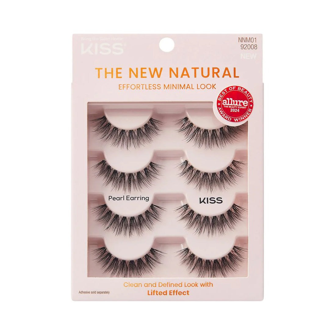 KISS Products The New Natural False Eyelashes Pearl Earring (Pack of 36)