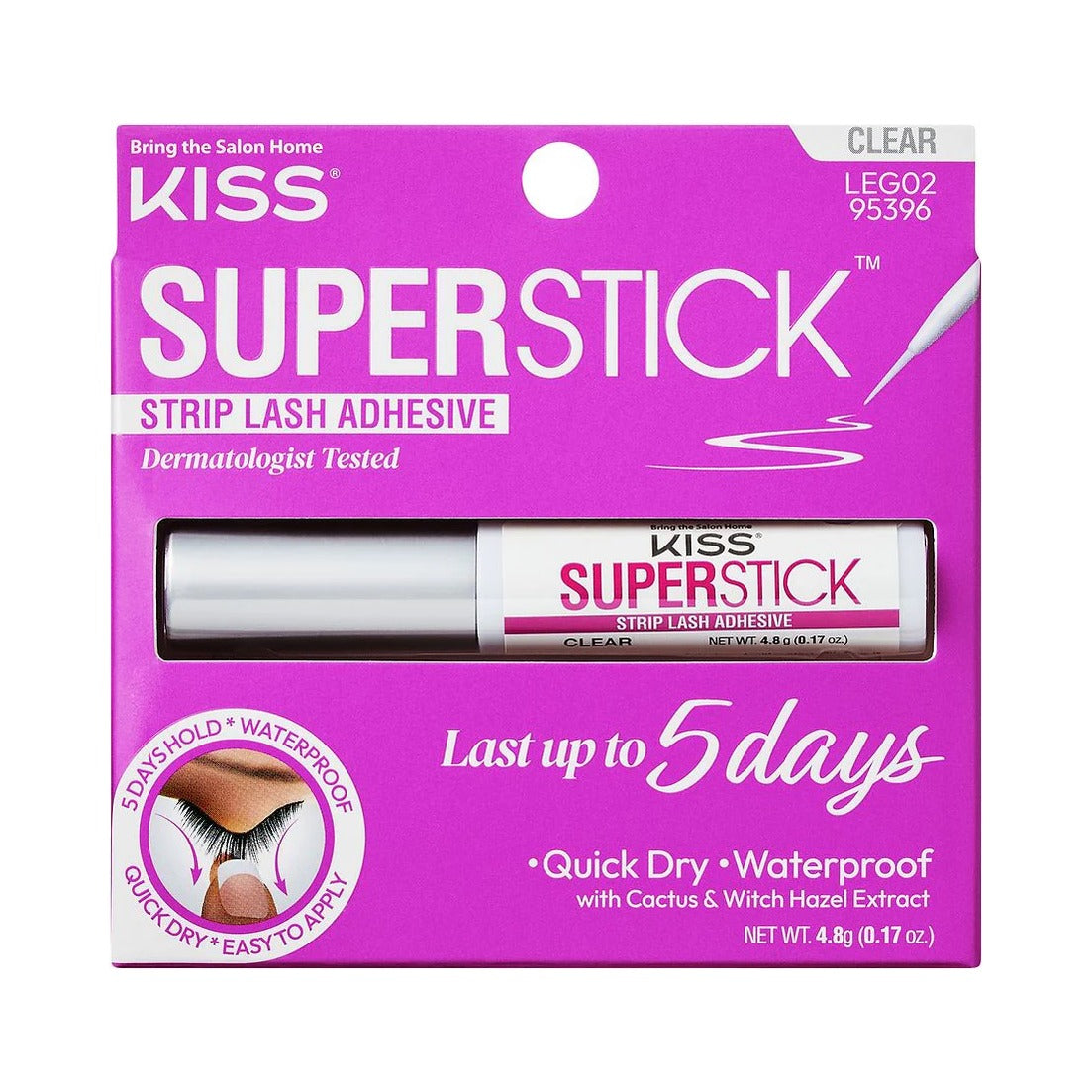 KISS Super Stick 5-Day Extended Wear Strip Lash Adhesive 0.17 Oz (Pack of 36)