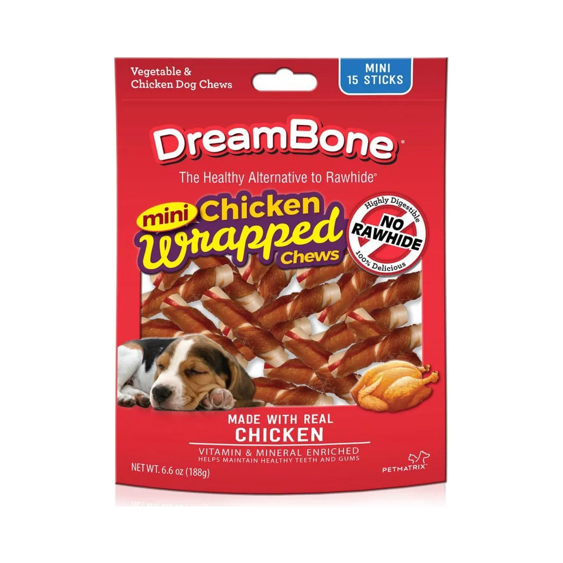 DreamBone Chicken Wrap Mini Dog Chews 6.6 Oz (Pack of 24) - view 3