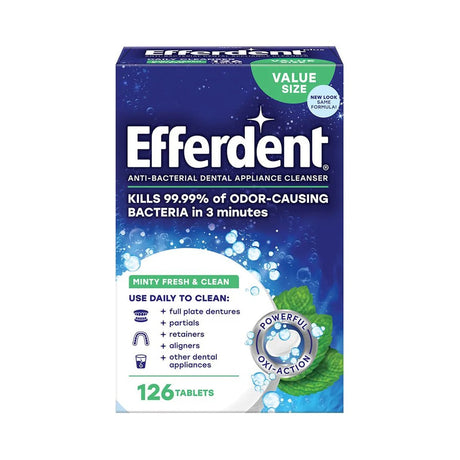 Efferdent Anti-Bacterial Denture Cleaner 126ct (Pack of 6)