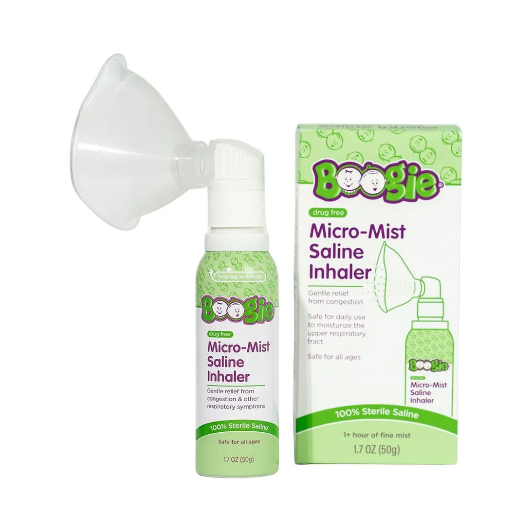 Boogie Micro-Mist Saline Inhaler 1.7 Oz (Pack of 6)