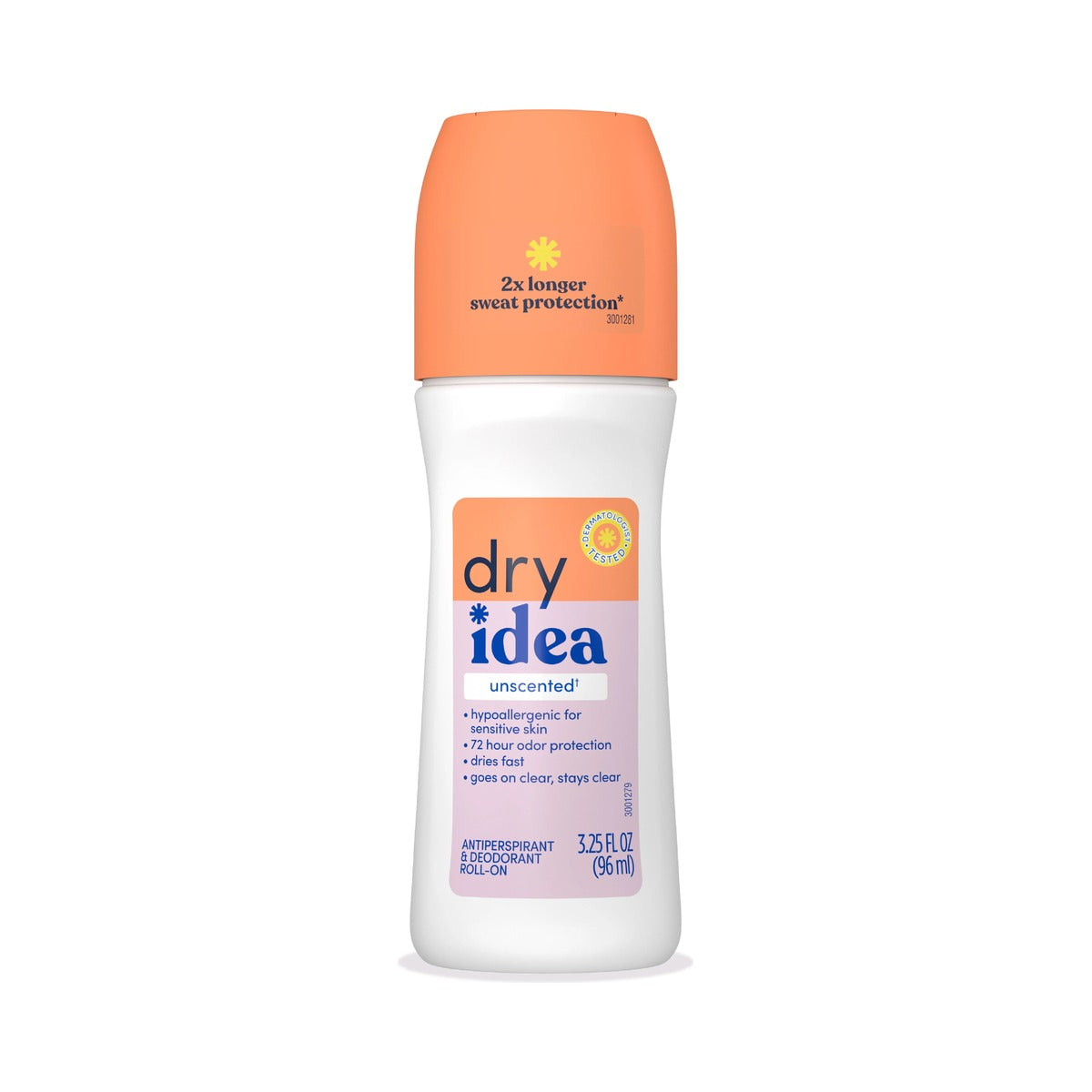 Dry Idea Roll-On Deodorant & Antiperspirant 3.25 Oz (Pack of 12)