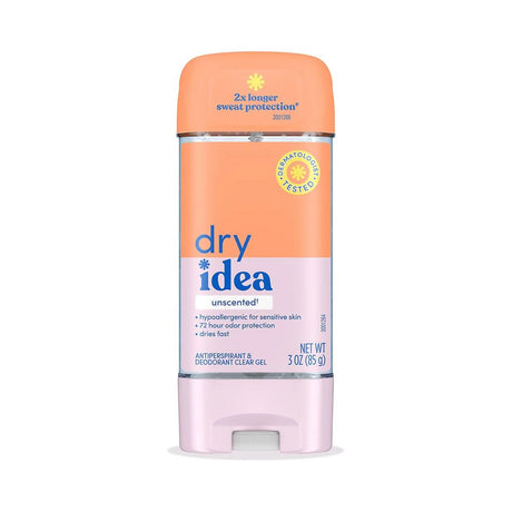 Dry Idea Gel Deodorant & Antiperspirant Unscented 3 Oz (Pack of 12)
