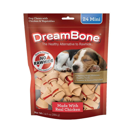 DreamBone Mini Bones Chicken & Vegetable Dog Treats (Pack of 24)