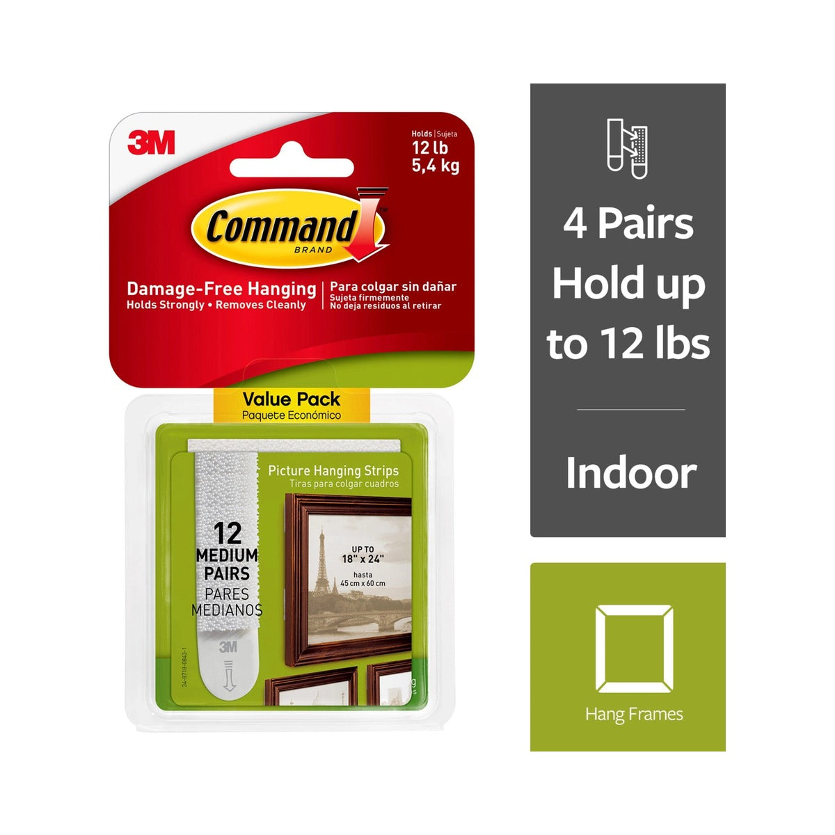 Command Medium Picture Hangers 12 Strips (Pack of 24) - view 2
