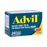 Advil NSAID Pain Reliever Ibuprofen Caplets 24ct (Pack of 72)