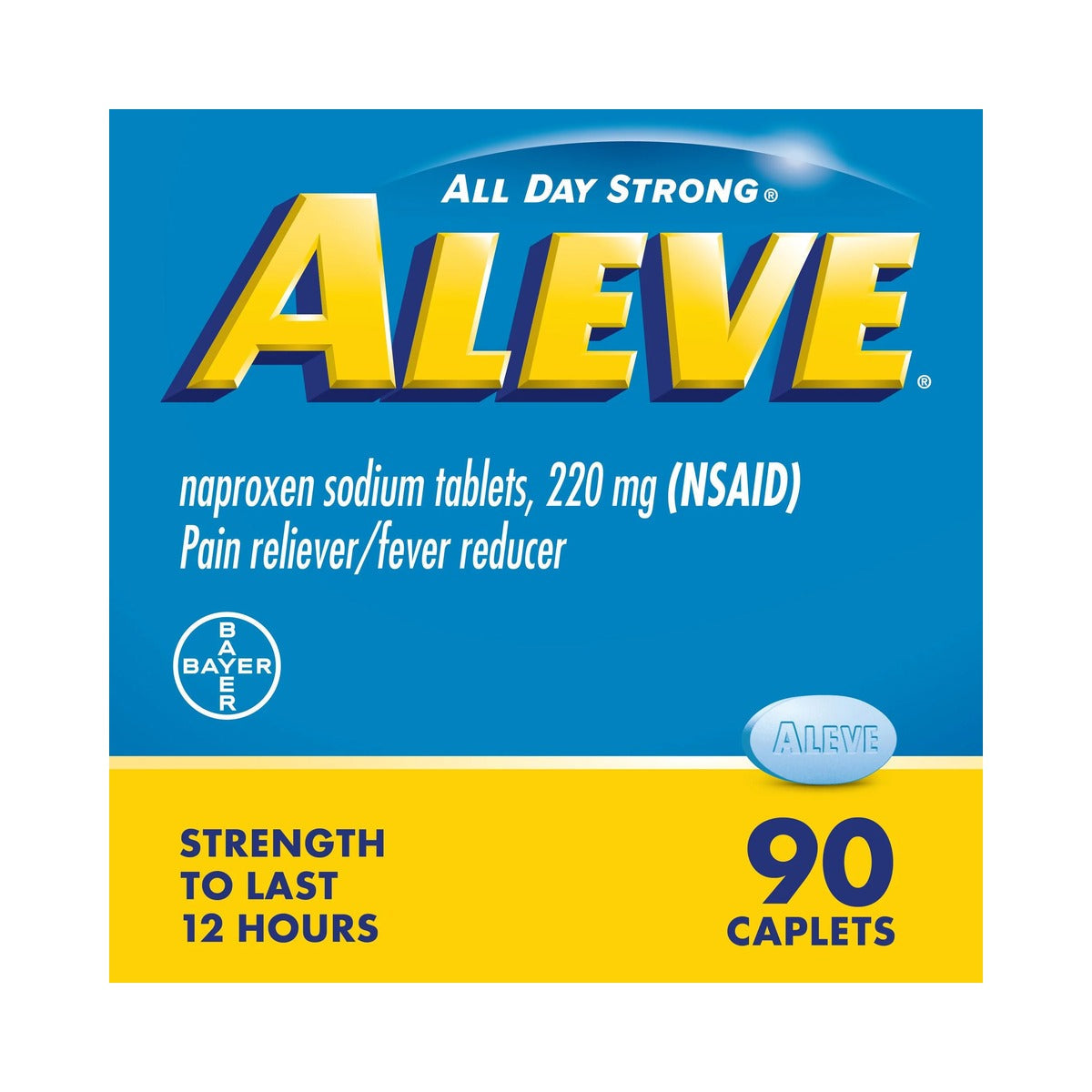 Aleve NSAID Pain Reliever Caplets 90ct (Pack of 24)
