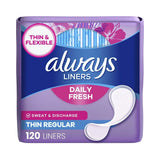 Always Thin No Feel Protection Daily Liners 120 Count (Pack of 6)
