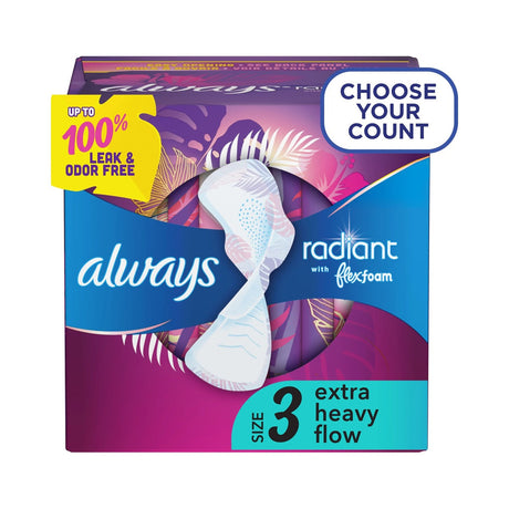 Always Radiant Extra Heavy Flow Pads Size 3 (Pack of 3)