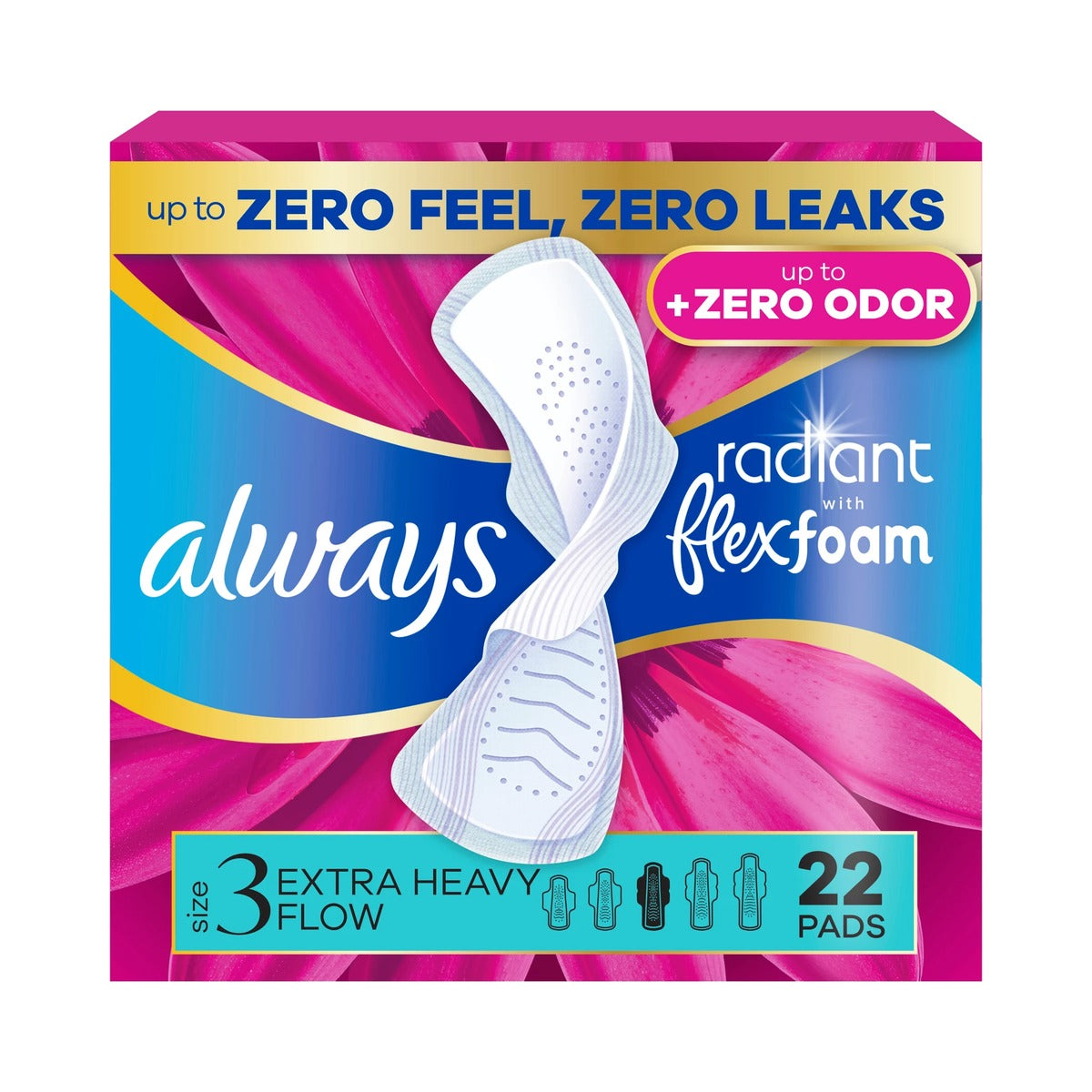 Always Radiant Extra Heavy Flow Pads Size 3 (Pack of 3) - view 3