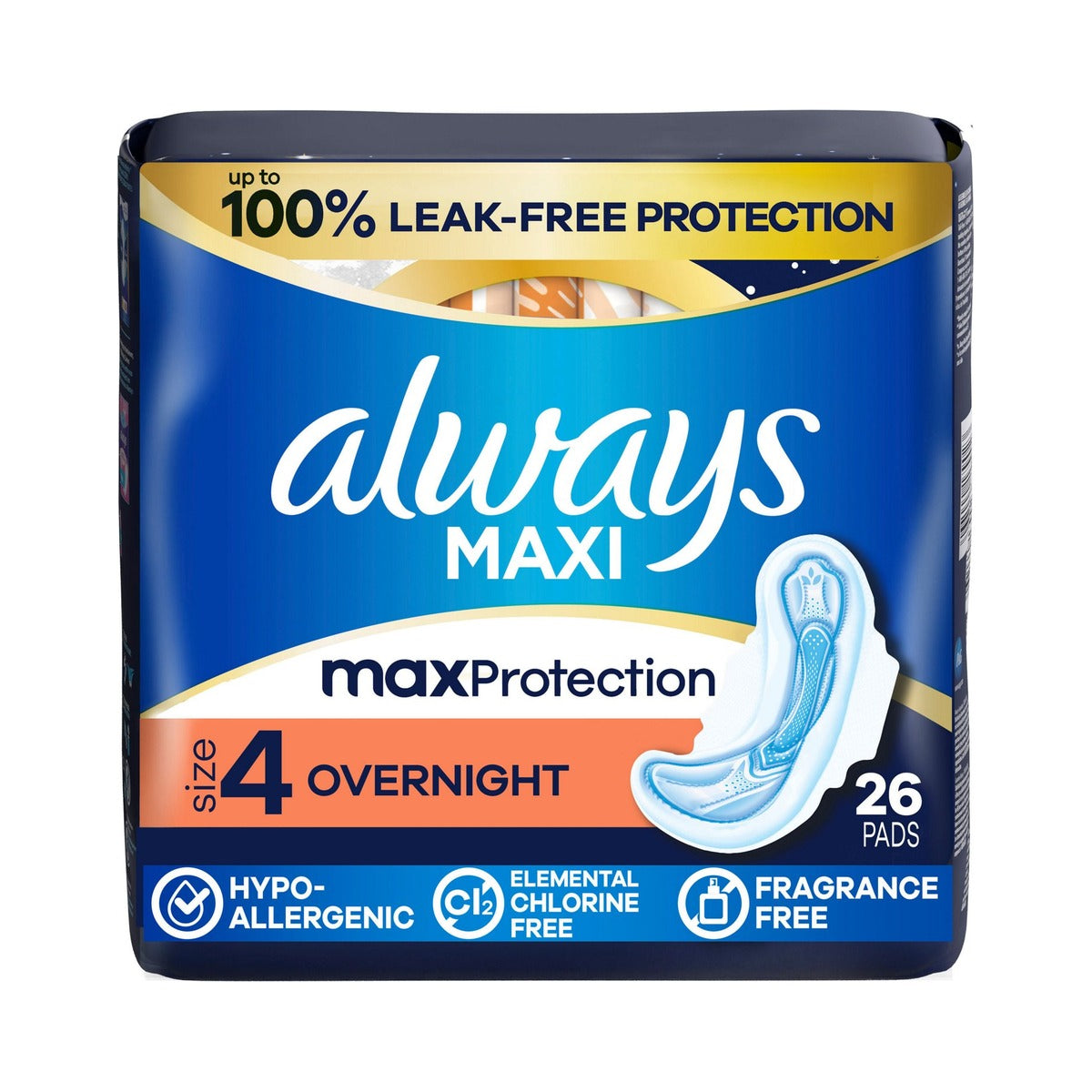Always Maxi Overnight Pads Size 4 (Pack of 6) - view 2