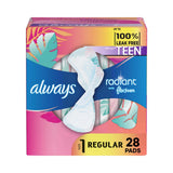 Always Radiant FlexFoam Teen Pads Regular 28ct (Pack of 6)